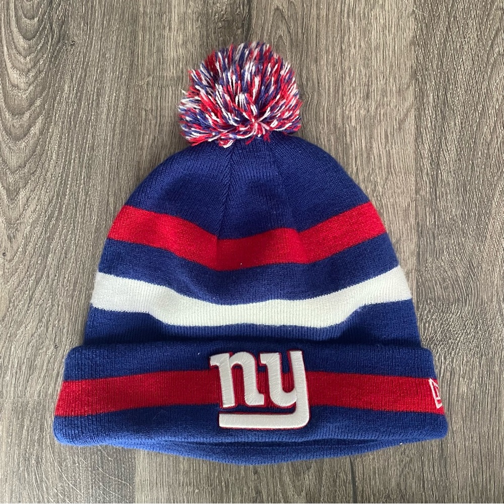 New York Giants New Era Blue and Red Knit Beanie